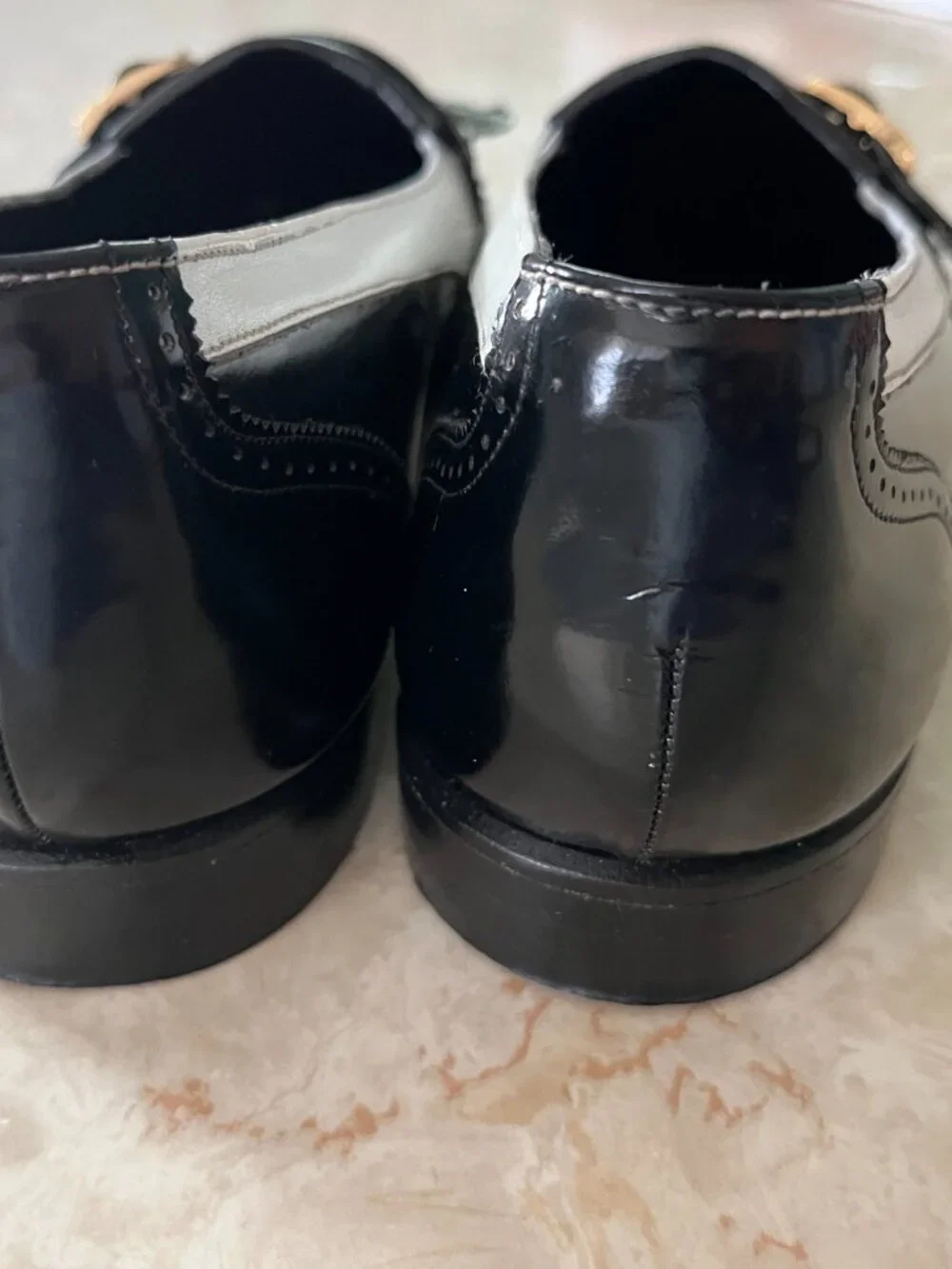 VTG Johnston & Murphy Sz 9M Men's Spectator Black and White Kiltie Loafers